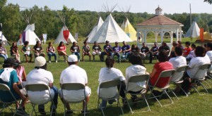 Gordon Waindubence provides a teaching on traditional elections to 70 youth participants at the Eshkeniijig (Youth) Engagement at Beaucage Park on Nipissing First Nation on August 20.  – Photo by Marci Becking 
