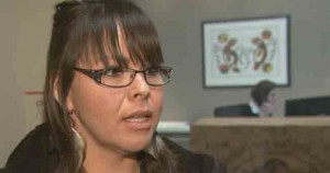 Vicki Monague drove six hours from Beausoleil First Nation to confront AFN National Chief Shawn Atleo over his support for education bill. APTN/Jason Leroux