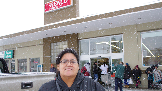 Biinjitiwaabik Zaaging Anishinaabek’s Loretta Thompson learned more about healthier foods during the Anishnawbe Mushkiki Renco Grocery Store Tour on Jan. 28 in Thunder Bay.