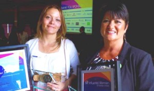 Fort William’s Kateri Banning-Skaarup (left) and Red Rock Indian Band’s Wendy Landry (right) received Influential Women of Northern Ontario Awards on June 2 in Thunder Bay.