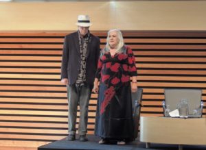 Thomas King and Lee Maracle on stage at the 7th Annual Writers Gathering.