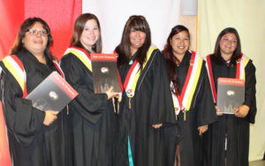 Graduates 1 – Laurie Peltier, Tanya Couchie, Sonia McLeod, Ashley Sago, and Joscelyn Jamieson