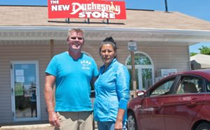 Alice and Dan Villemaire celebrating the 10th anniversary of their business, the New Duchesnay Store on Nipissing First Nation, on June 30, 2016.