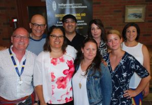 The journey through knowledge for Laurentian’s Masters of Indigenous Relations students includes celebrating National Aboriginal day on June 21 at the university. From left, front row: from left: MIR professor Daniel Cote, School of Indigenous Relations director, Taima Moeke-Pickering; students Rena Daviau, and Emilie Bourgeault-Tasse , Back row: professor Jorge Virchez; and students Ian Desjardins, Nicole Nicolas, and Dana Hickey. 