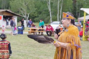 Long Lake #58 Chief Veronica Waboose spoke about how it takes a community to bring up a child during the Long Lake #58 Pow Wow, held Aug. 5-7.