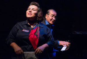Patricia Cano and Tomson Highway in The Postmistress. Photo Credit: Cylla Von Tiedemann