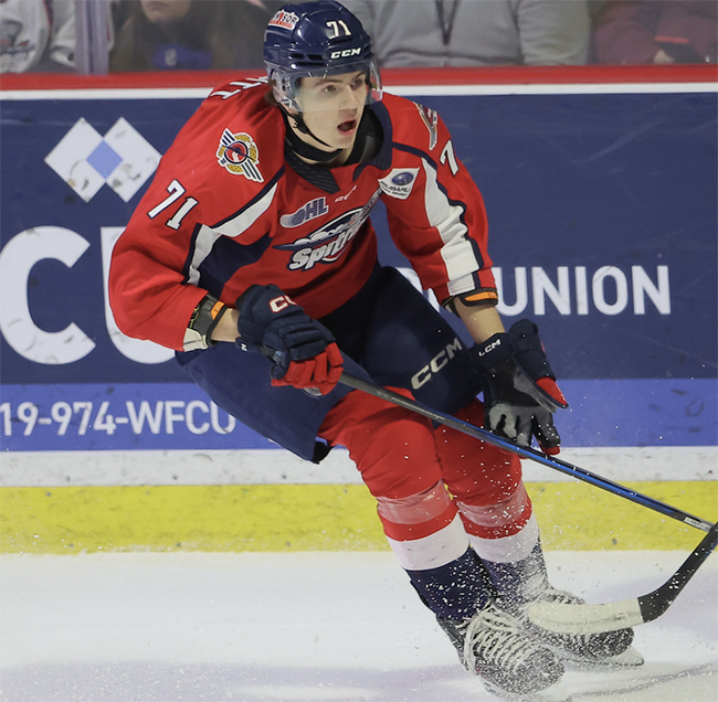 Jack Nesbitt, a member of Wiikwemkoong Unceded Territory, is expected to be an early-round pick at this year's NHL Entry Draft. Photos courtesy Gerry Marentette/Windsor Spitfires.