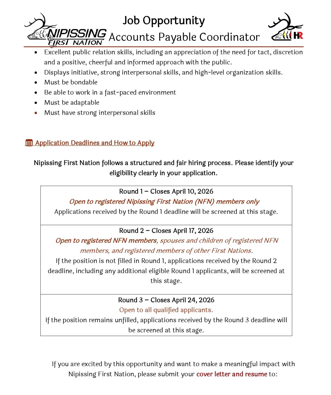 Accounts Payable Coordinator job post page 3