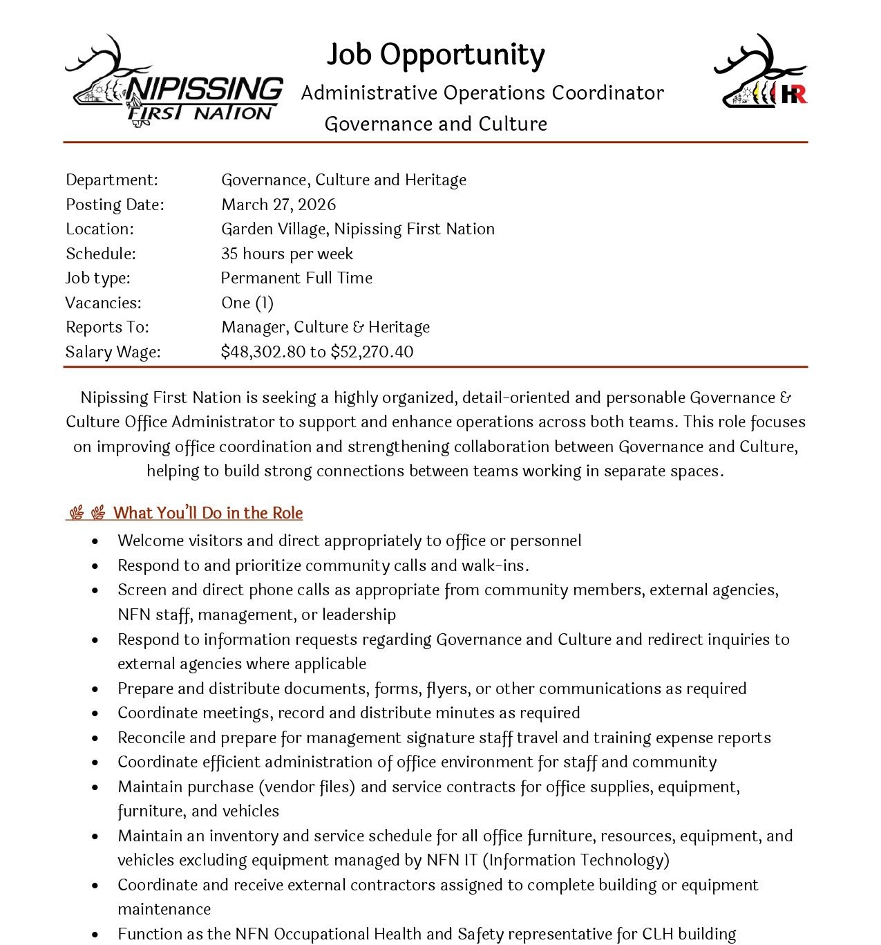 Governance and Culture job post page 1