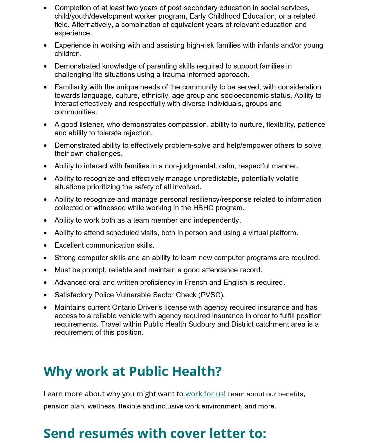 Family Home Visitors (2) Bilingual - Casual Job post page 3