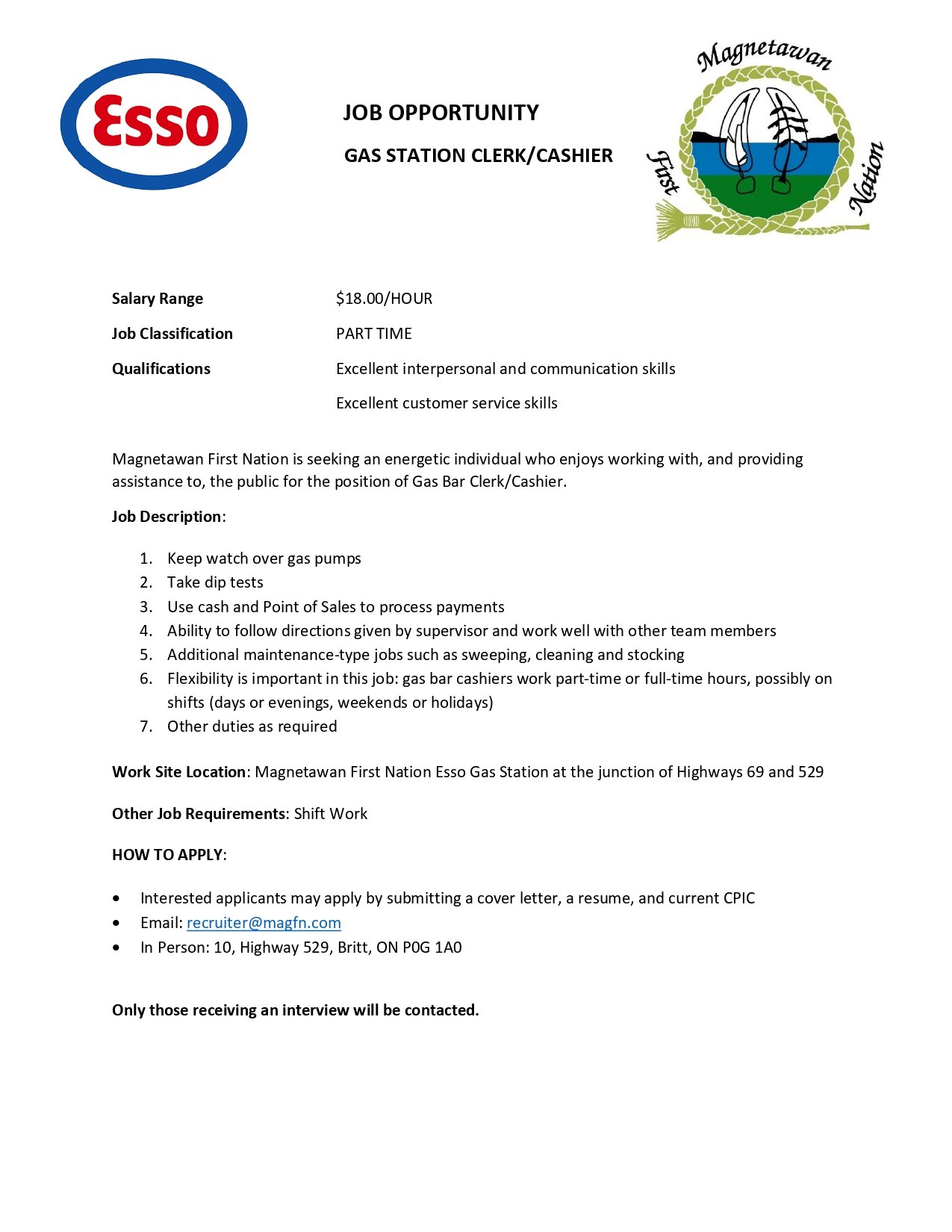 Gas Station Clerk/Cashier