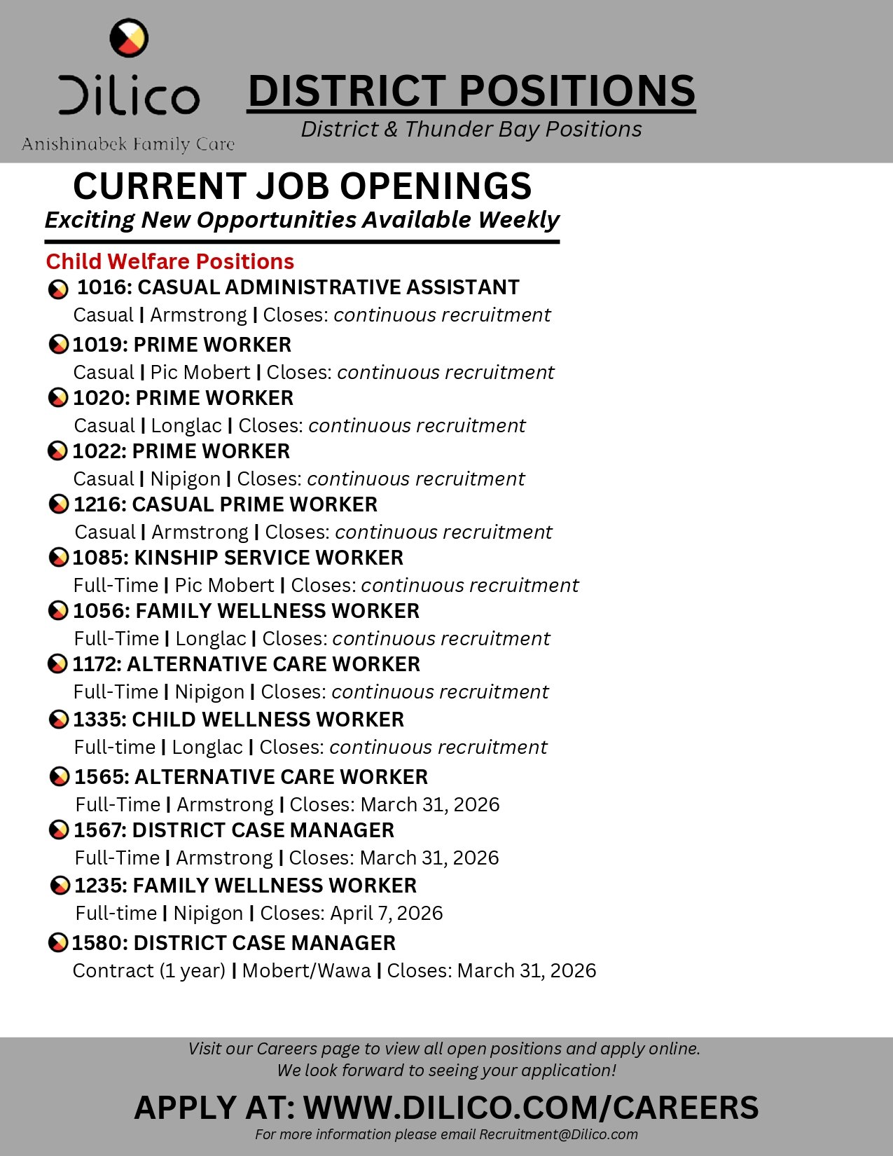 Dilico Postions Page 1