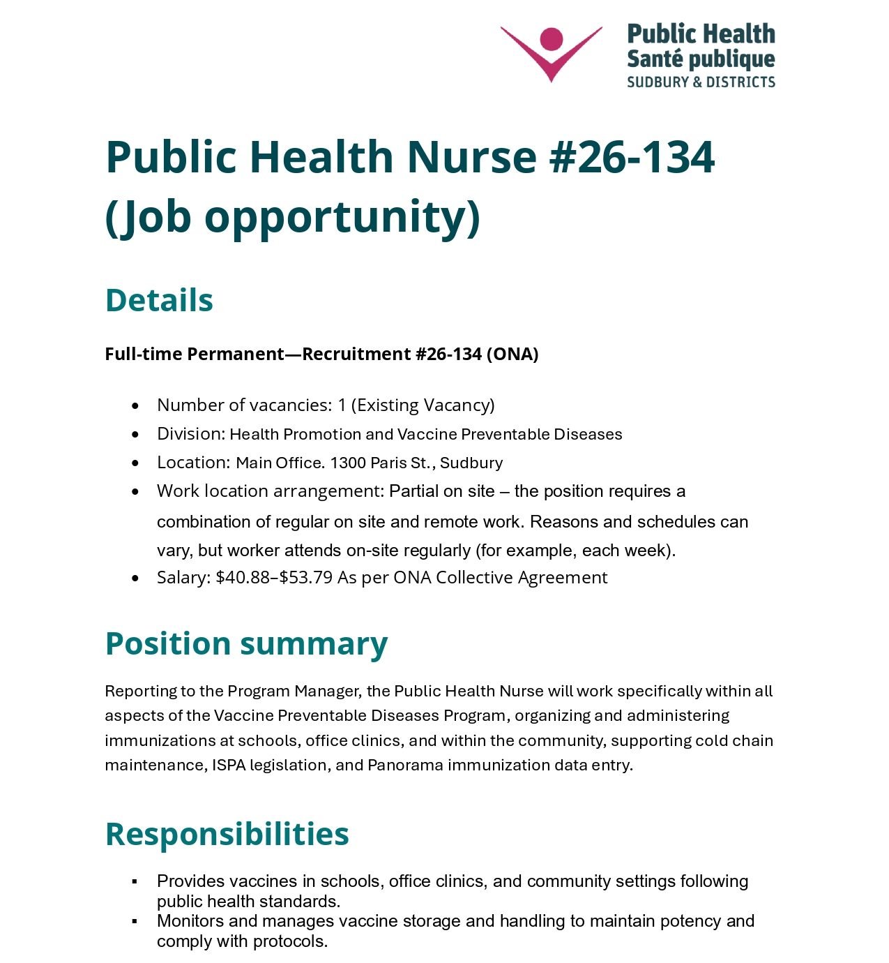 Public Health Nurse 1