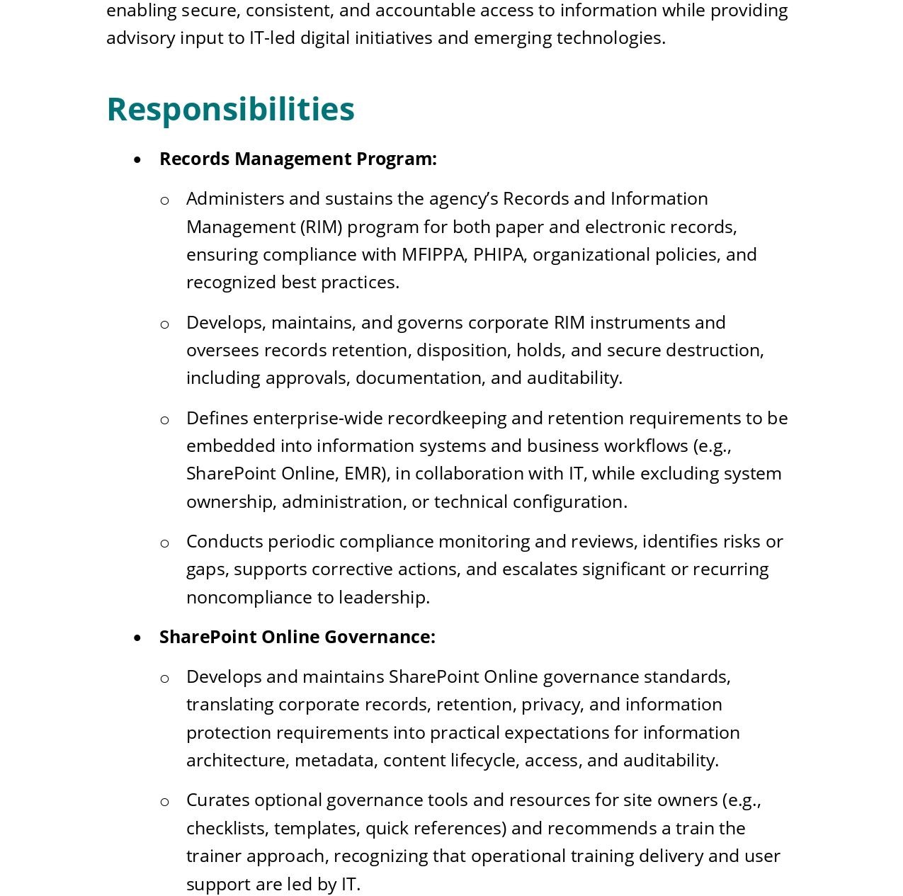 Information, Records and Privacy Specialist 2