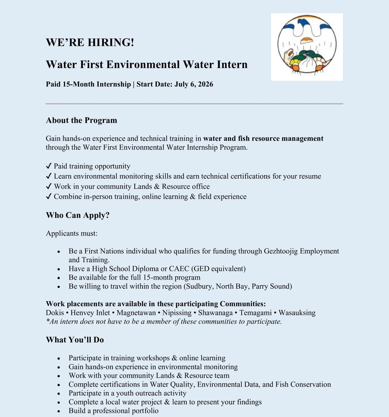 Water First Environmental Water Intern 1