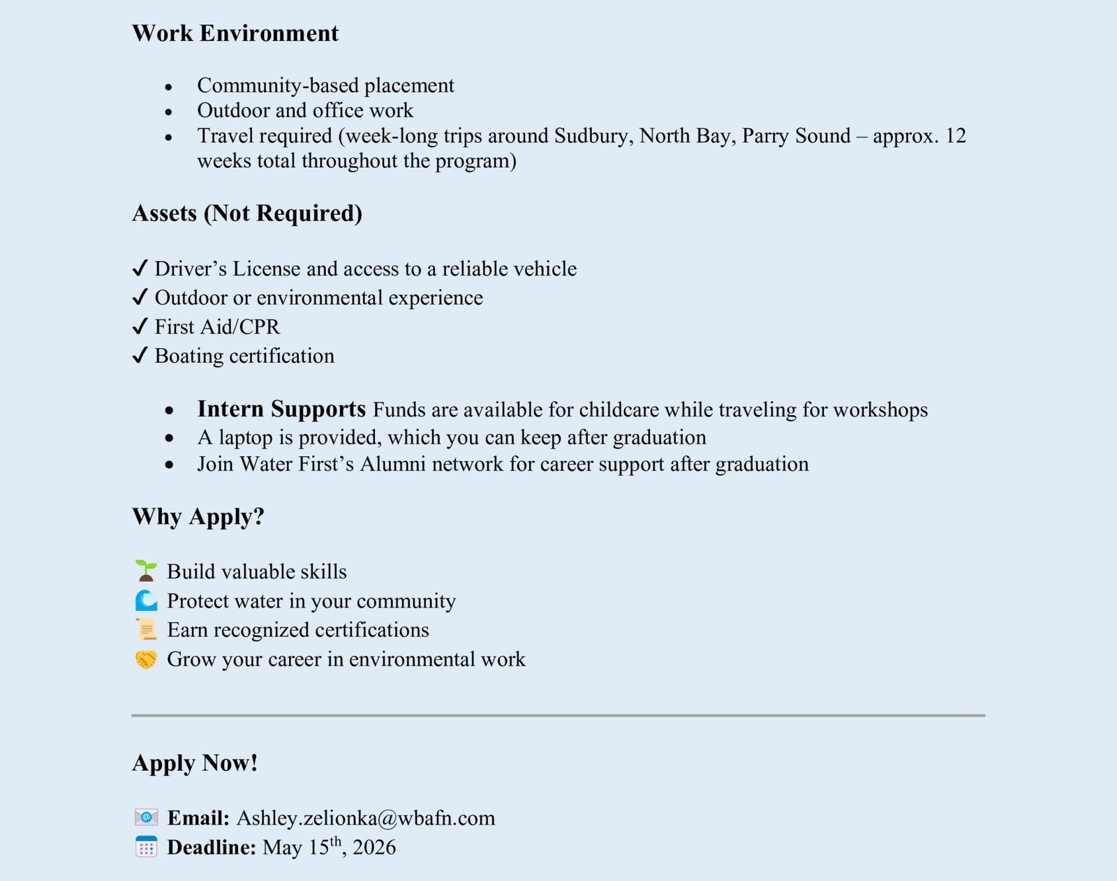 Water First Environmental Water Intern 2