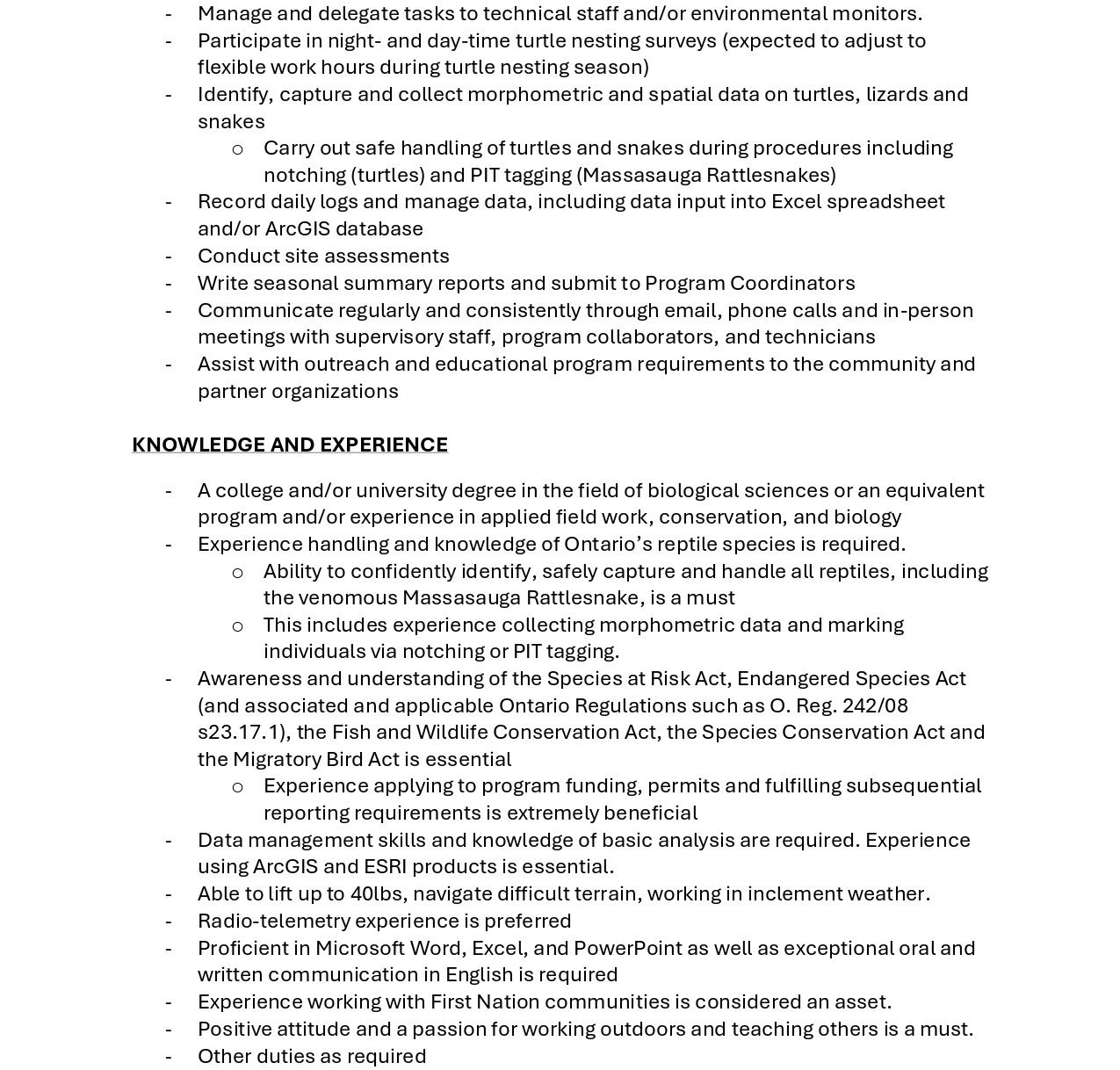 Species at Risk Biologist 2