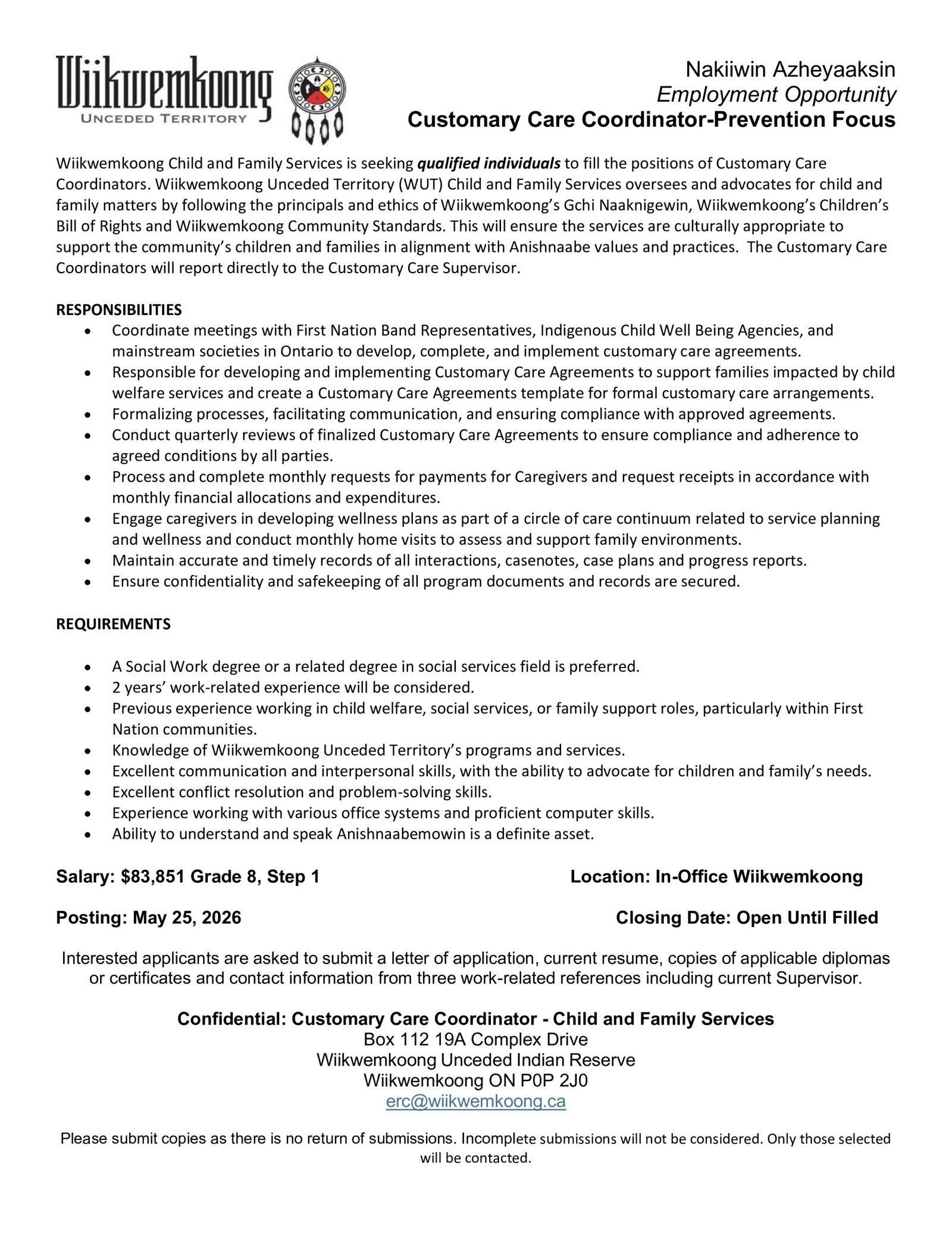 Customary Care Coordinator - Prevention Focus