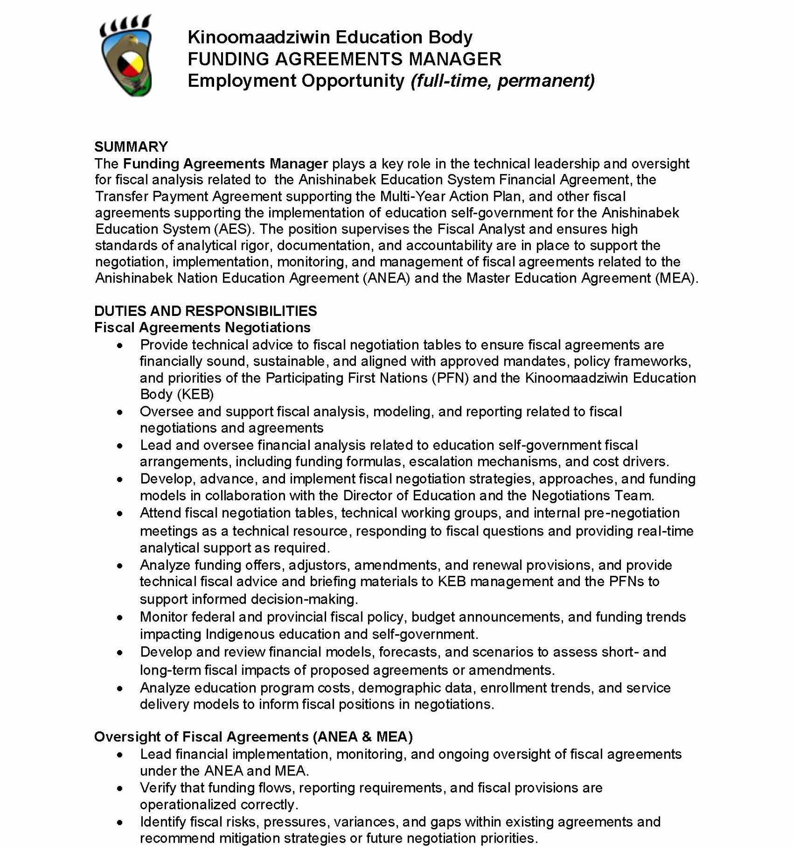 Funding Agreements Manager 1