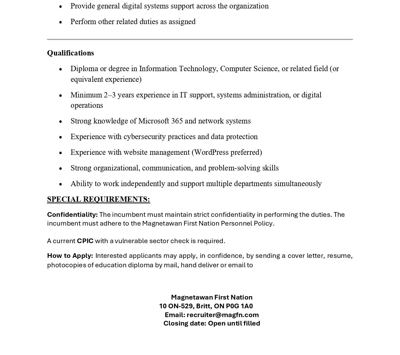 IT & Digital Operations Coordinator 5