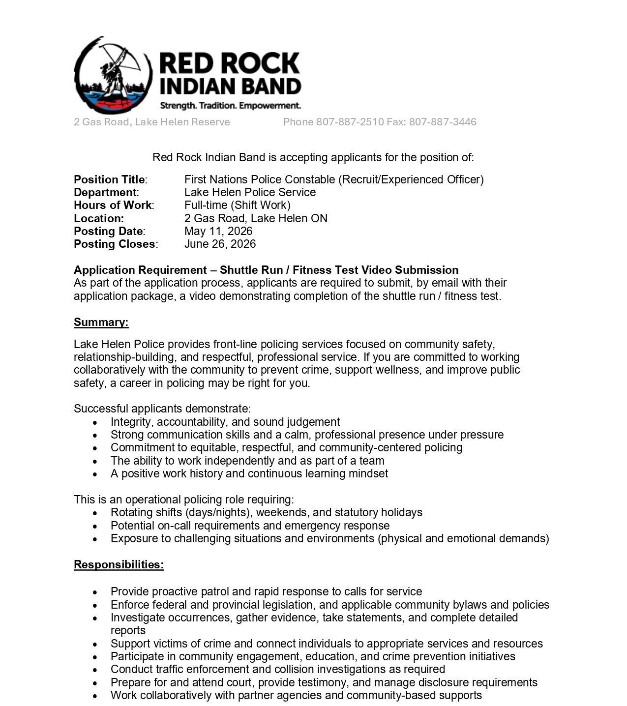 First Nations Police Constable (Recruit/Experienced Officer) 1