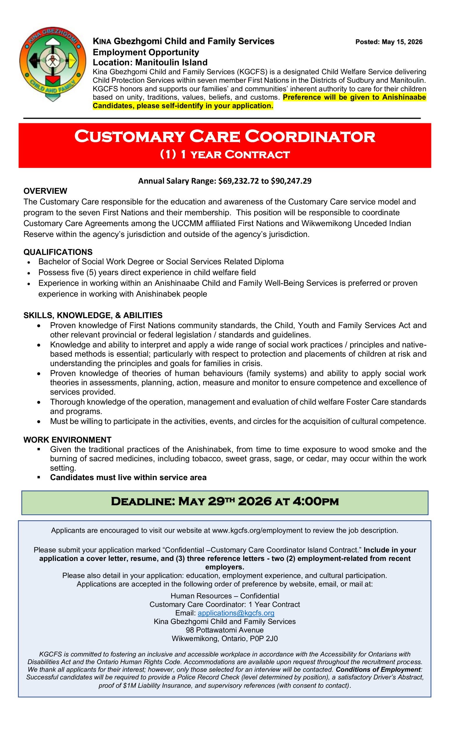 Customary Care Coordinator 