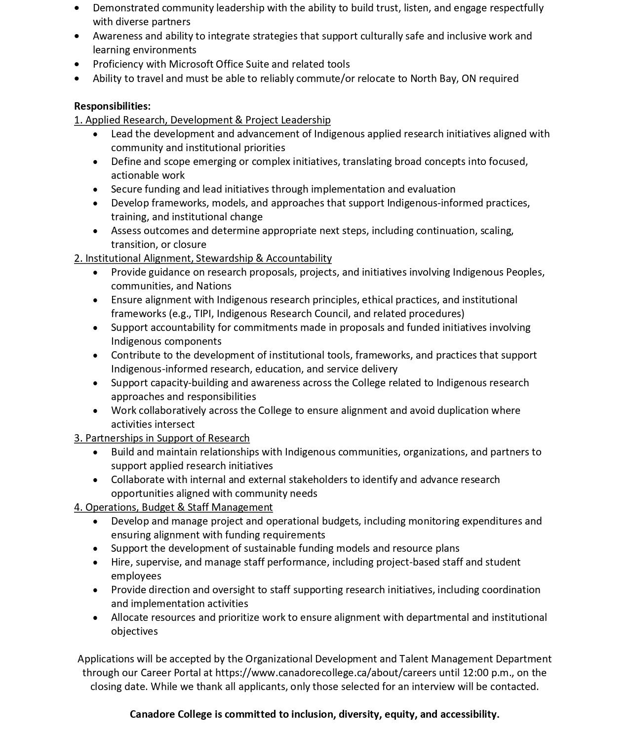 Interim Manager, Indigenous Research and Development 2