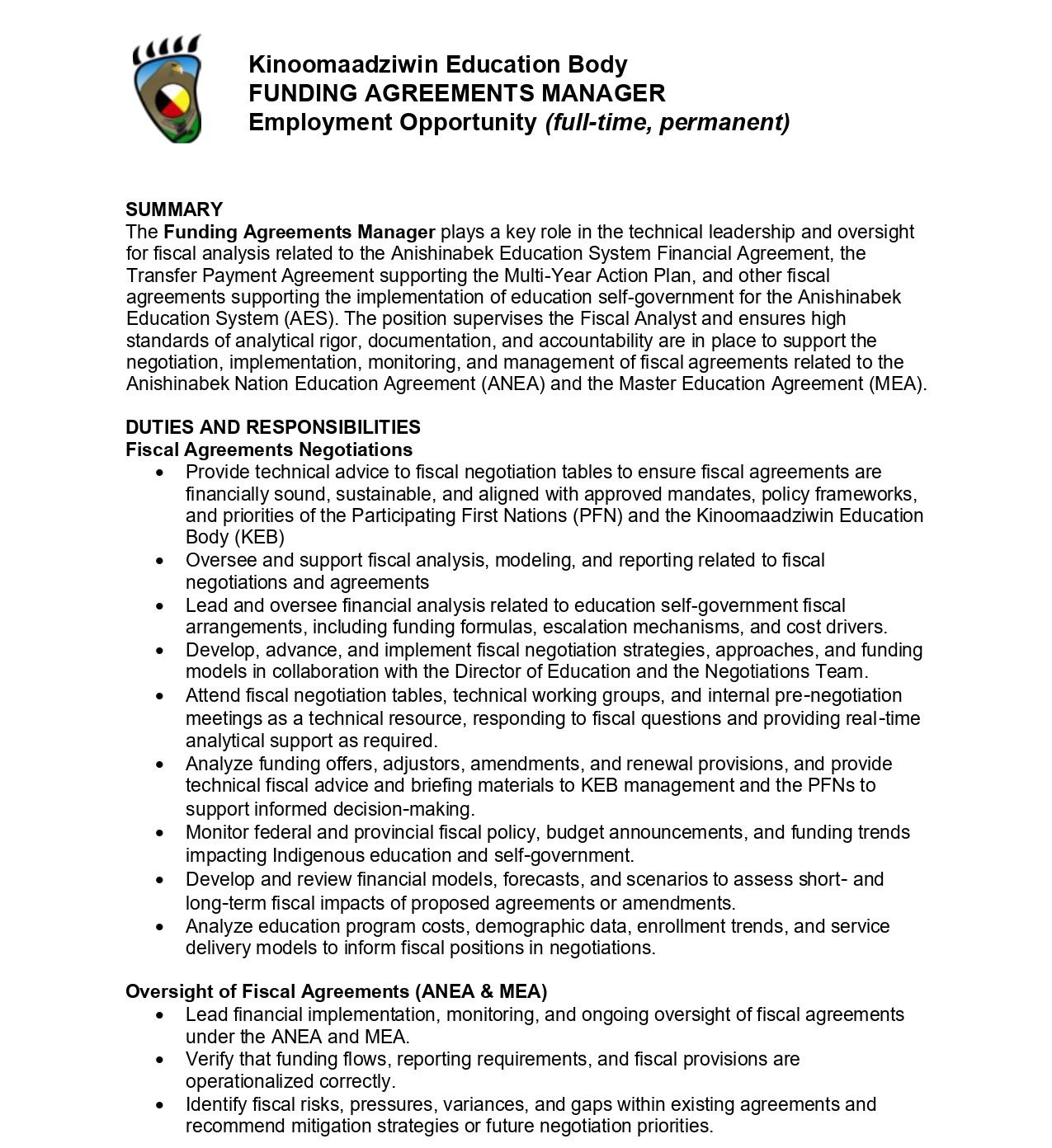 Employment Opportunity (full-time, permanent) 1