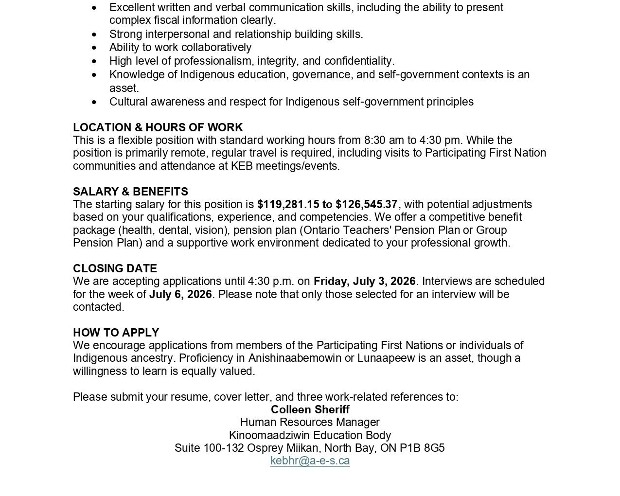 Employment Opportunity (full-time, permanent) 3