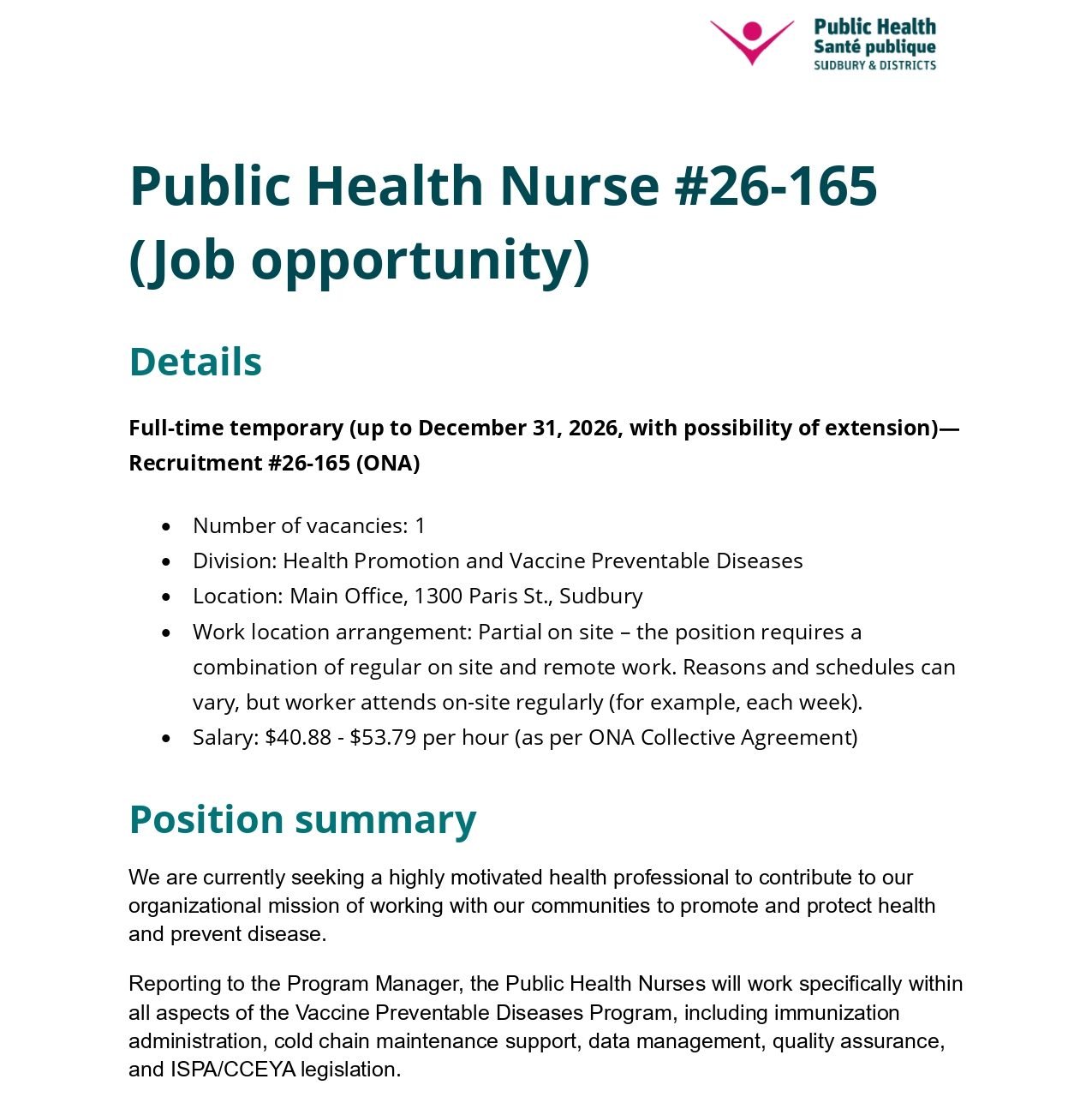 Public Health Nurse 1