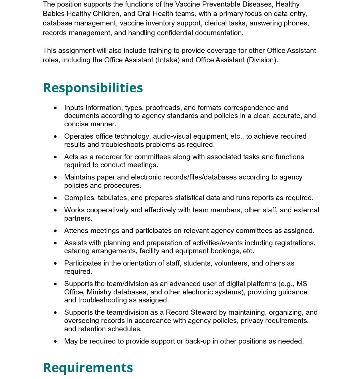 Office Assistant (Data Entry) 2