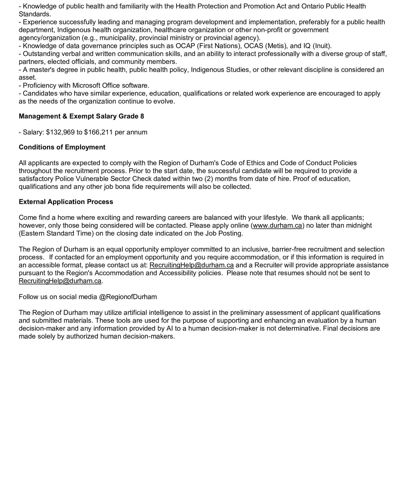 Manager, Indigenous Public Health 2