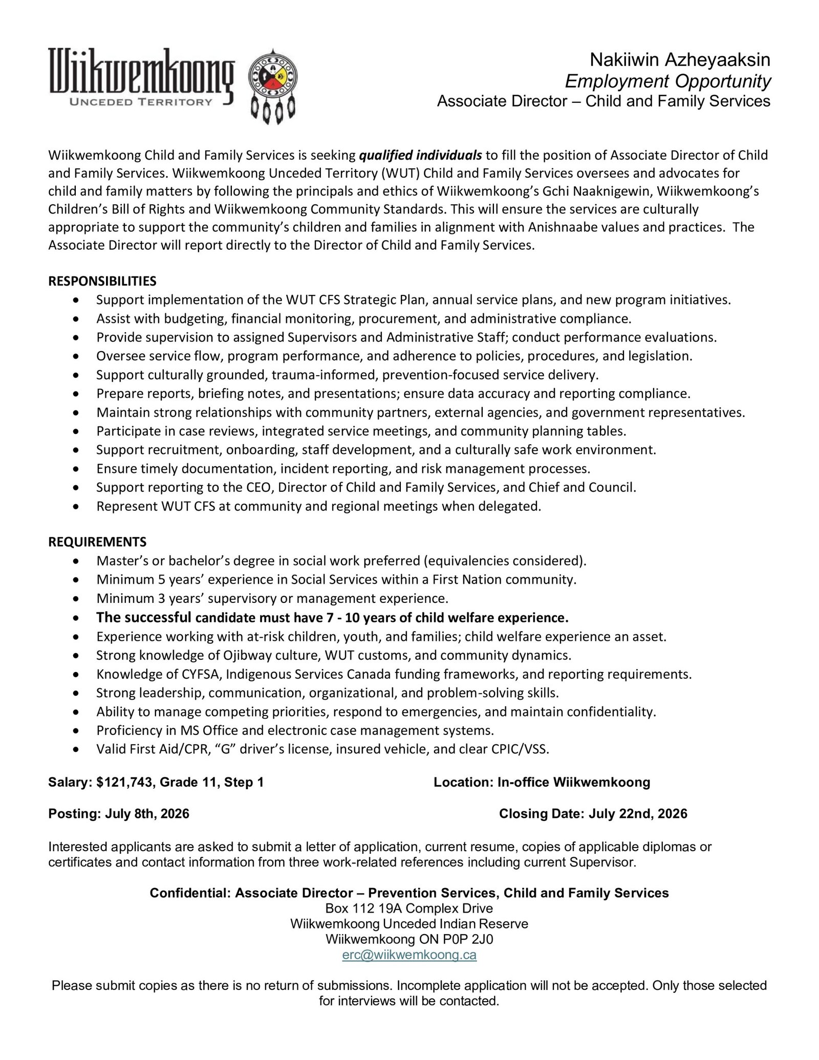 Associate Director - Child and Family Services