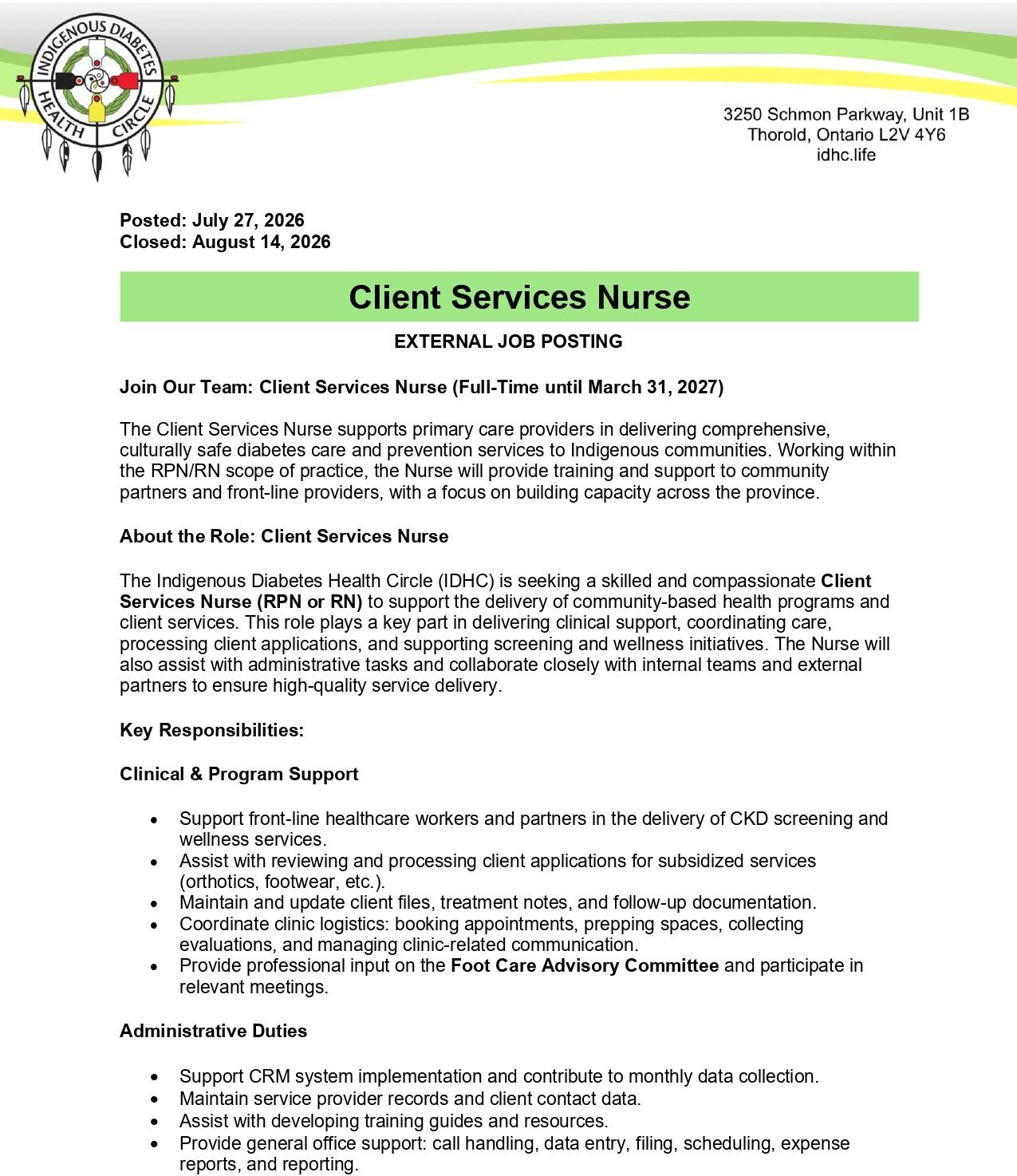 Client Services Nurse 1