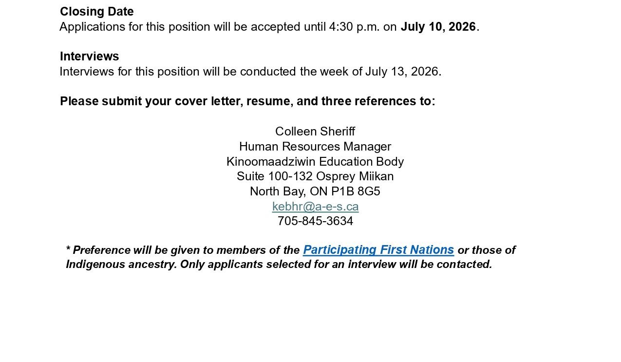 Receptionist Summer Contract 2
