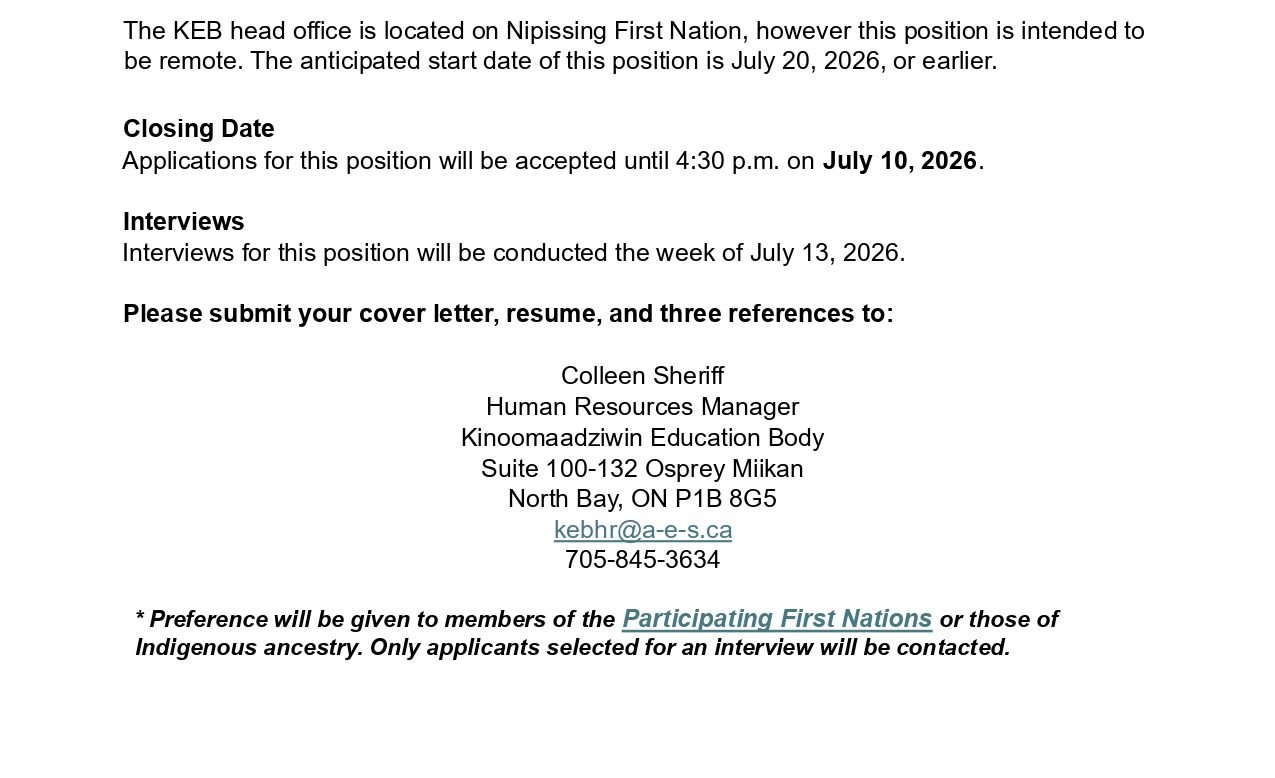 Teaching Assistant Summer Contract 2
