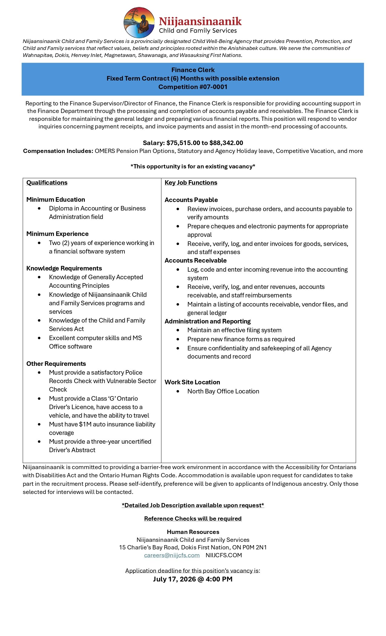 Finance Clerk