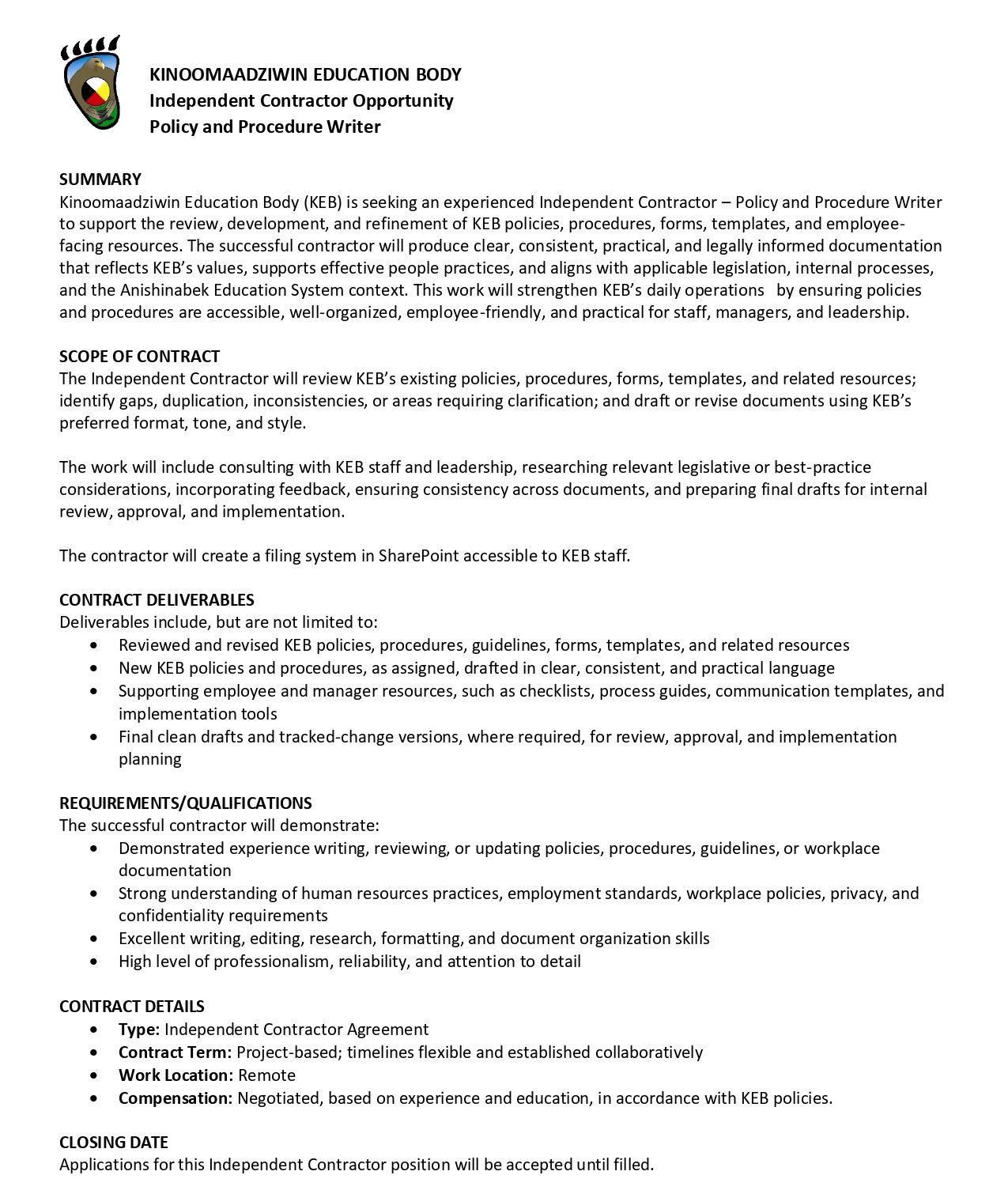 Policy and Procedure Writer 1