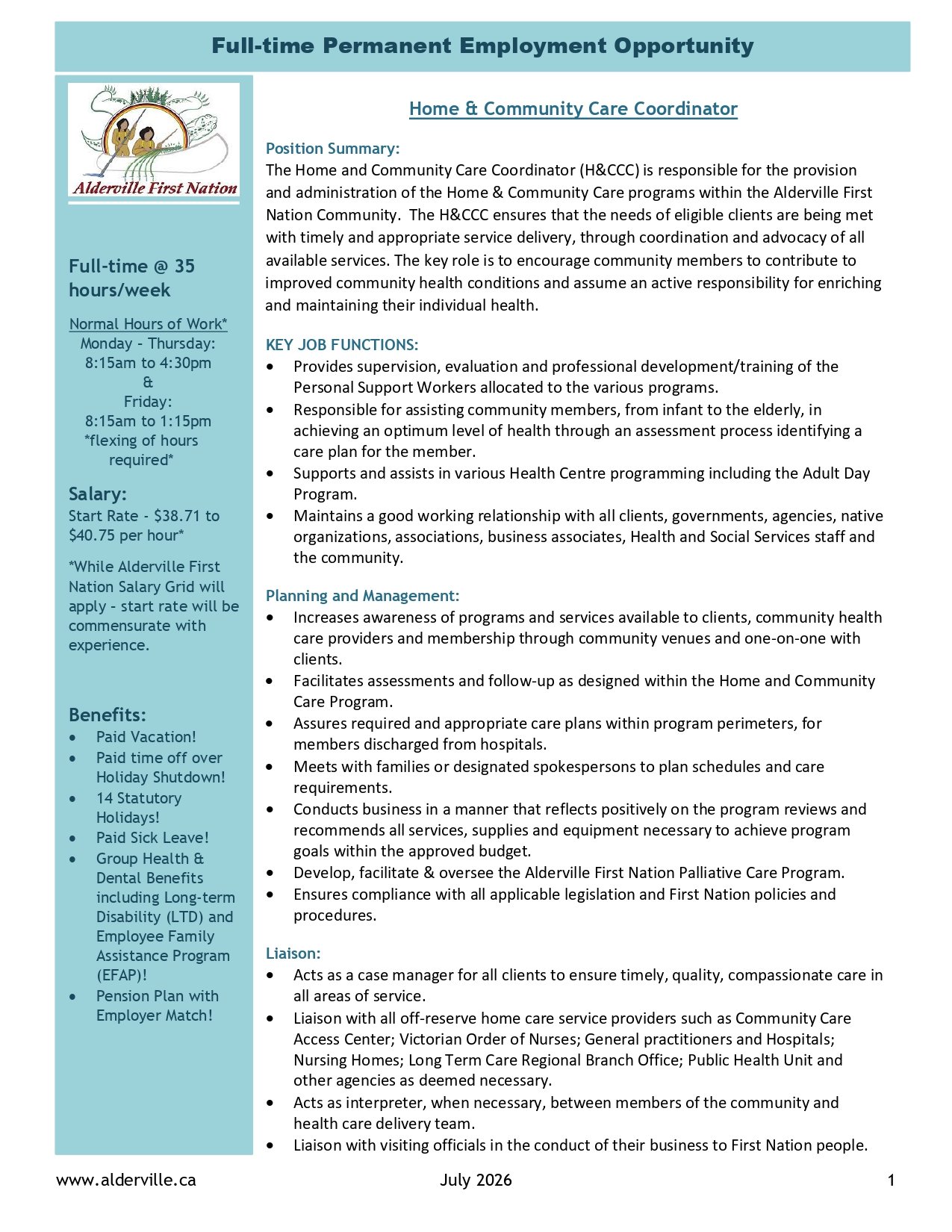 Home & Community Care Coordinator 1