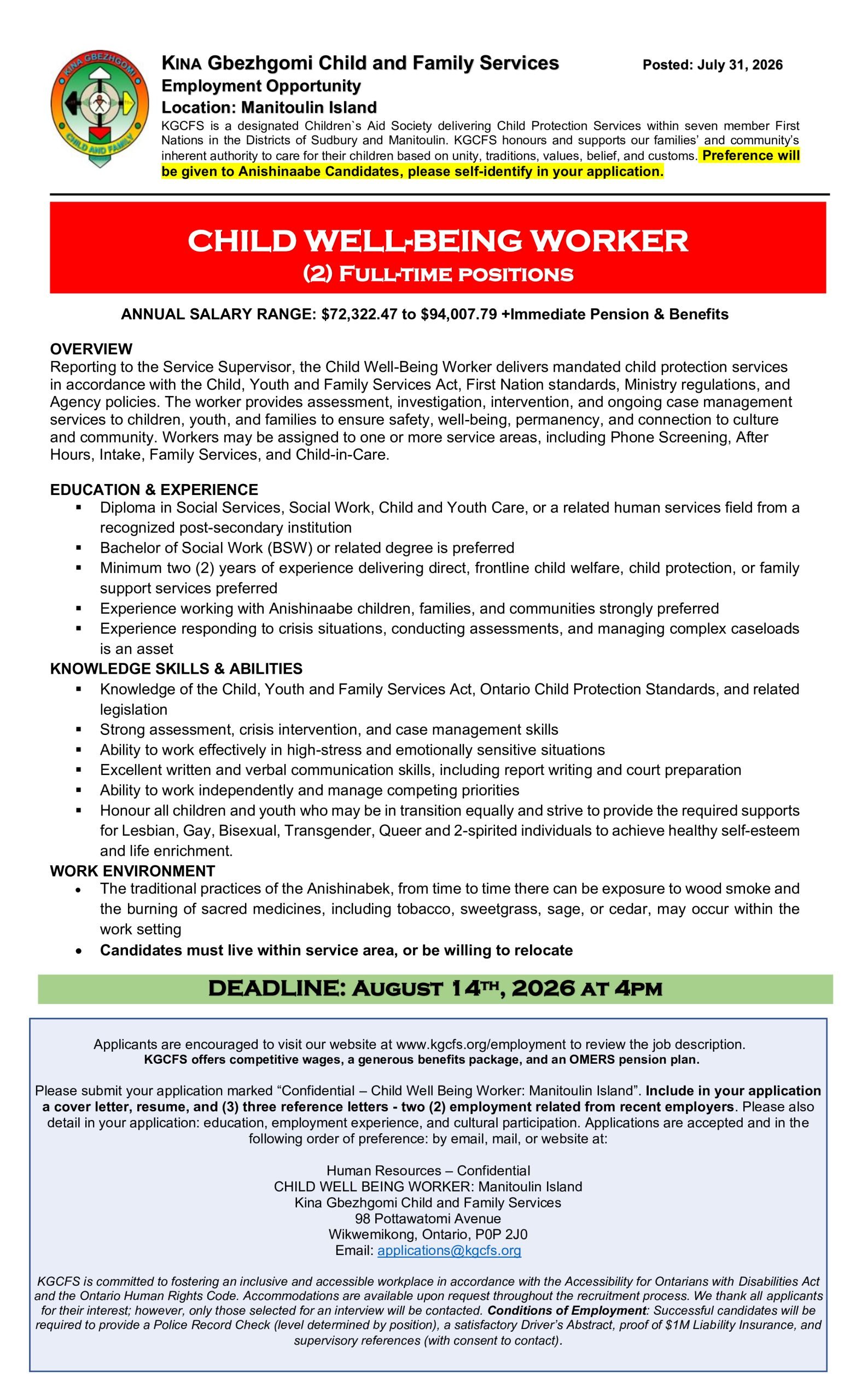 Child Well-Being Worker