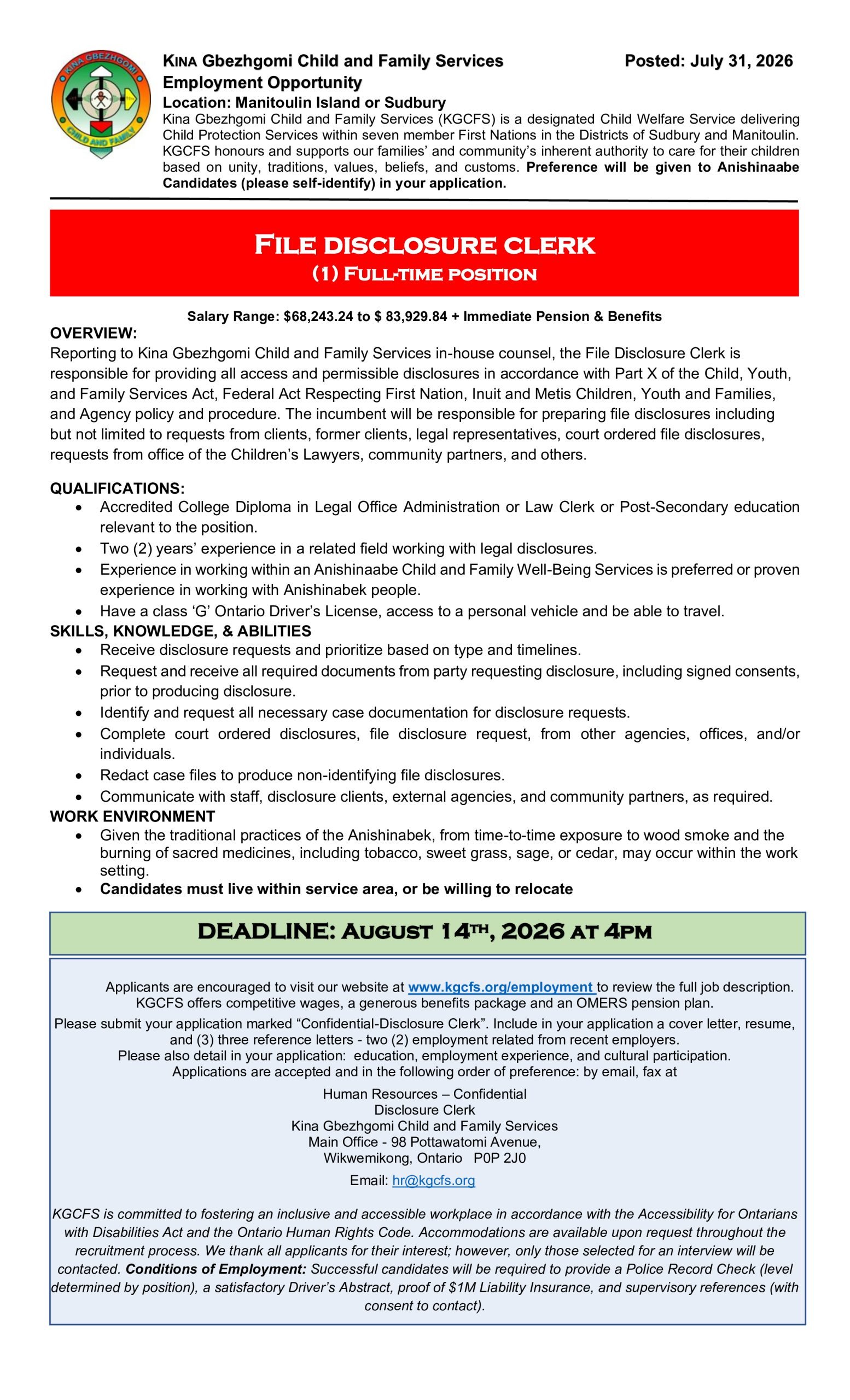 File Disclosure Clerk 1