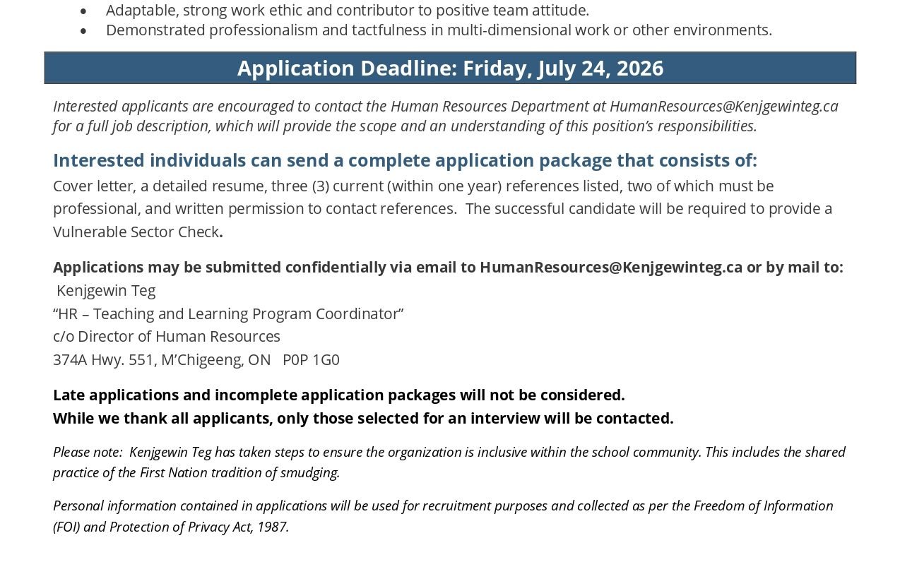 Teaching and Learning Program Coordinator 2