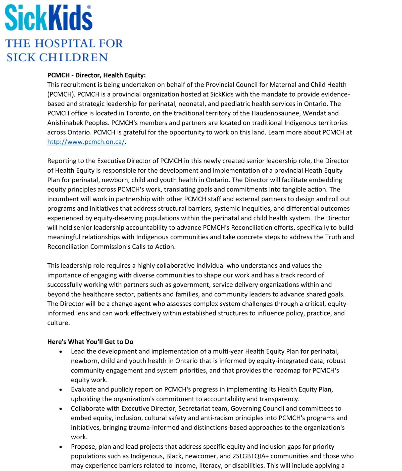 PCMCH - Director, Health Equity 1