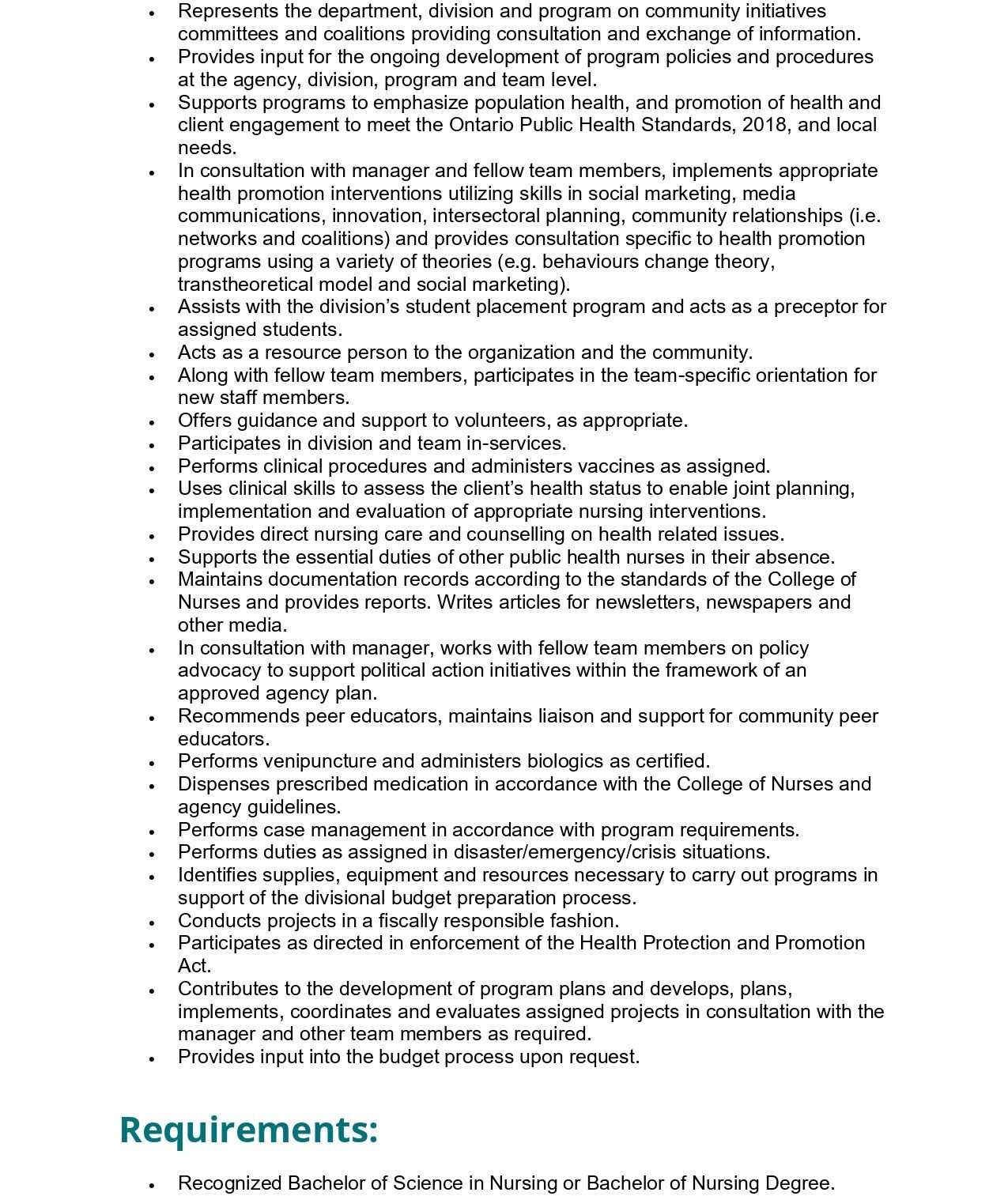 Public Health Nurse (Part-Time) 2