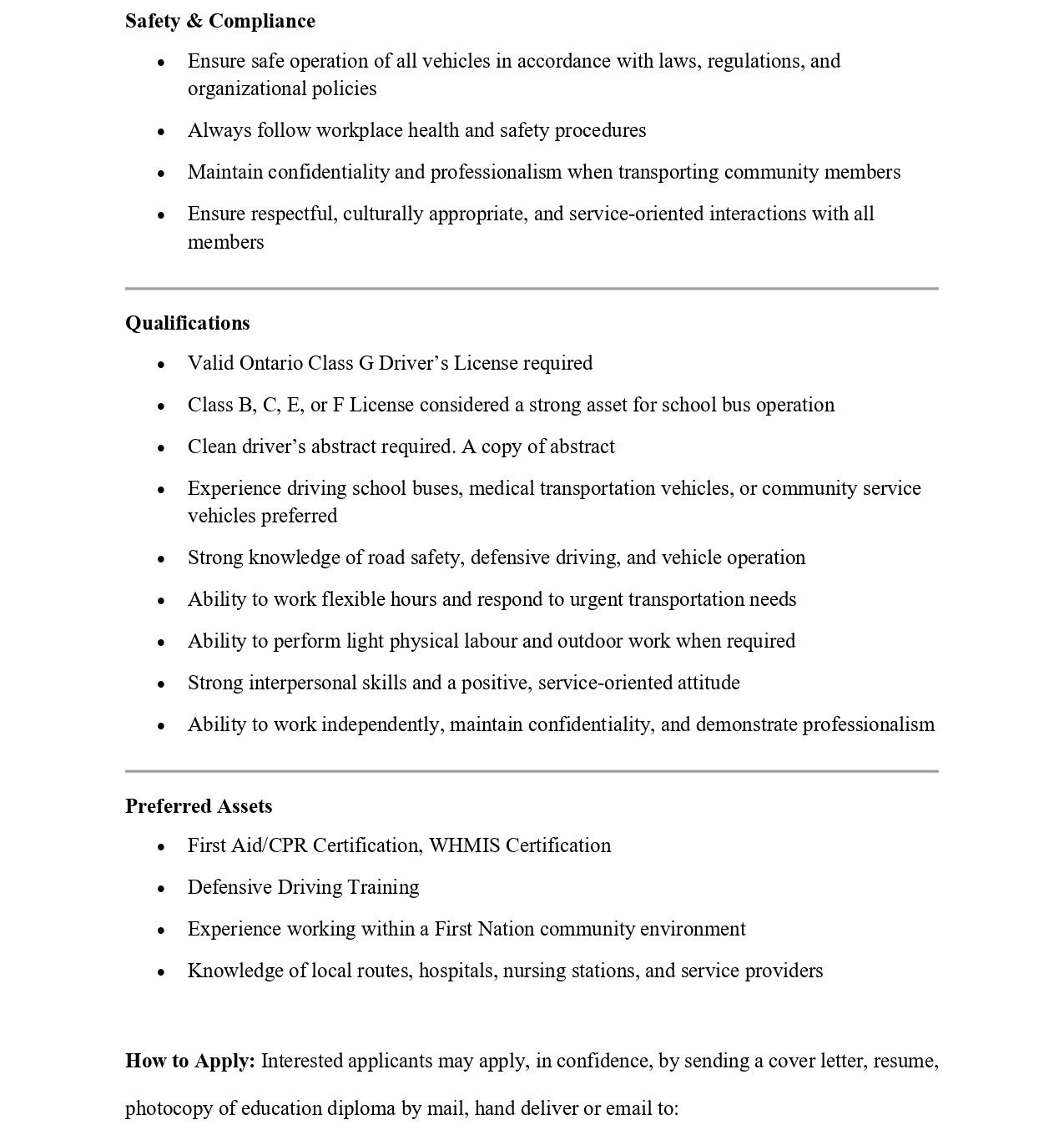 Community Services Driver 3