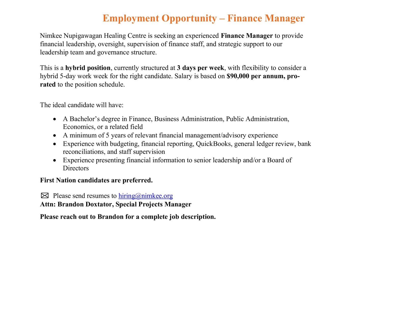 Finance Manager
