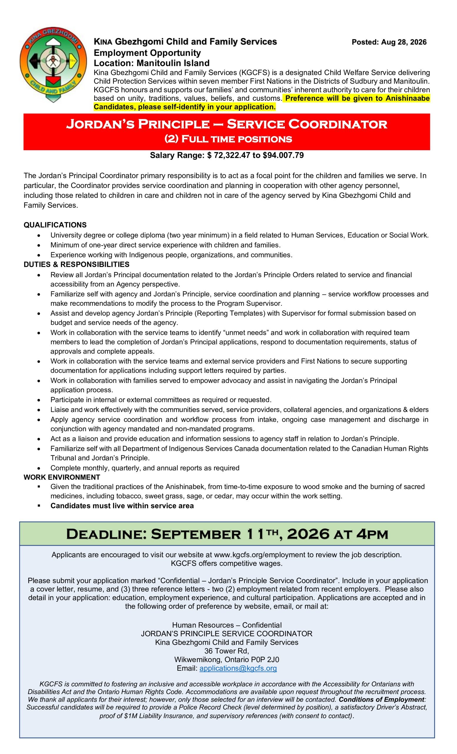 Jordan's Principle - Service Coordinator 
