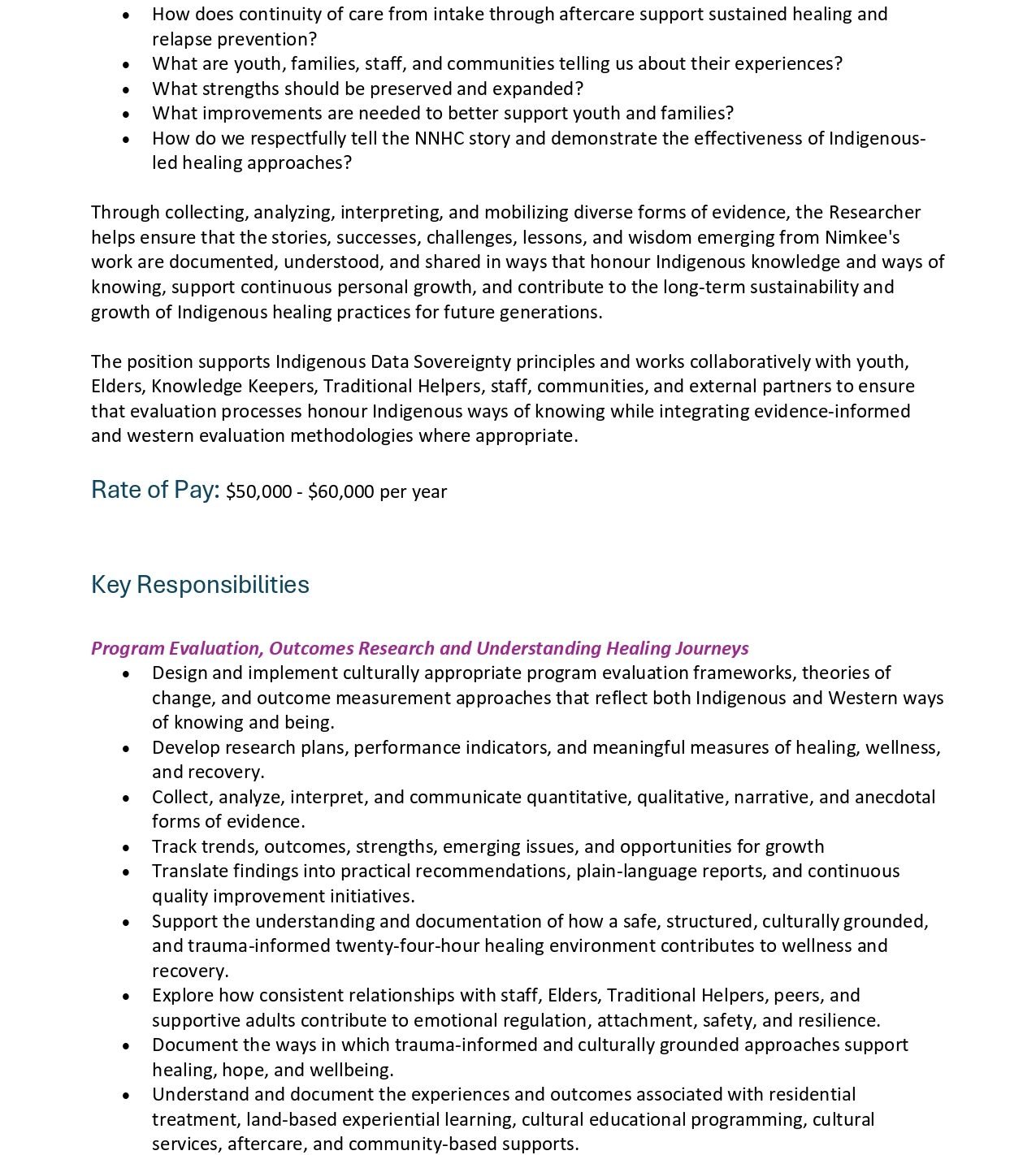 Indigenous Research, Evaluation & Continuous Quality Improvement Specialist 2