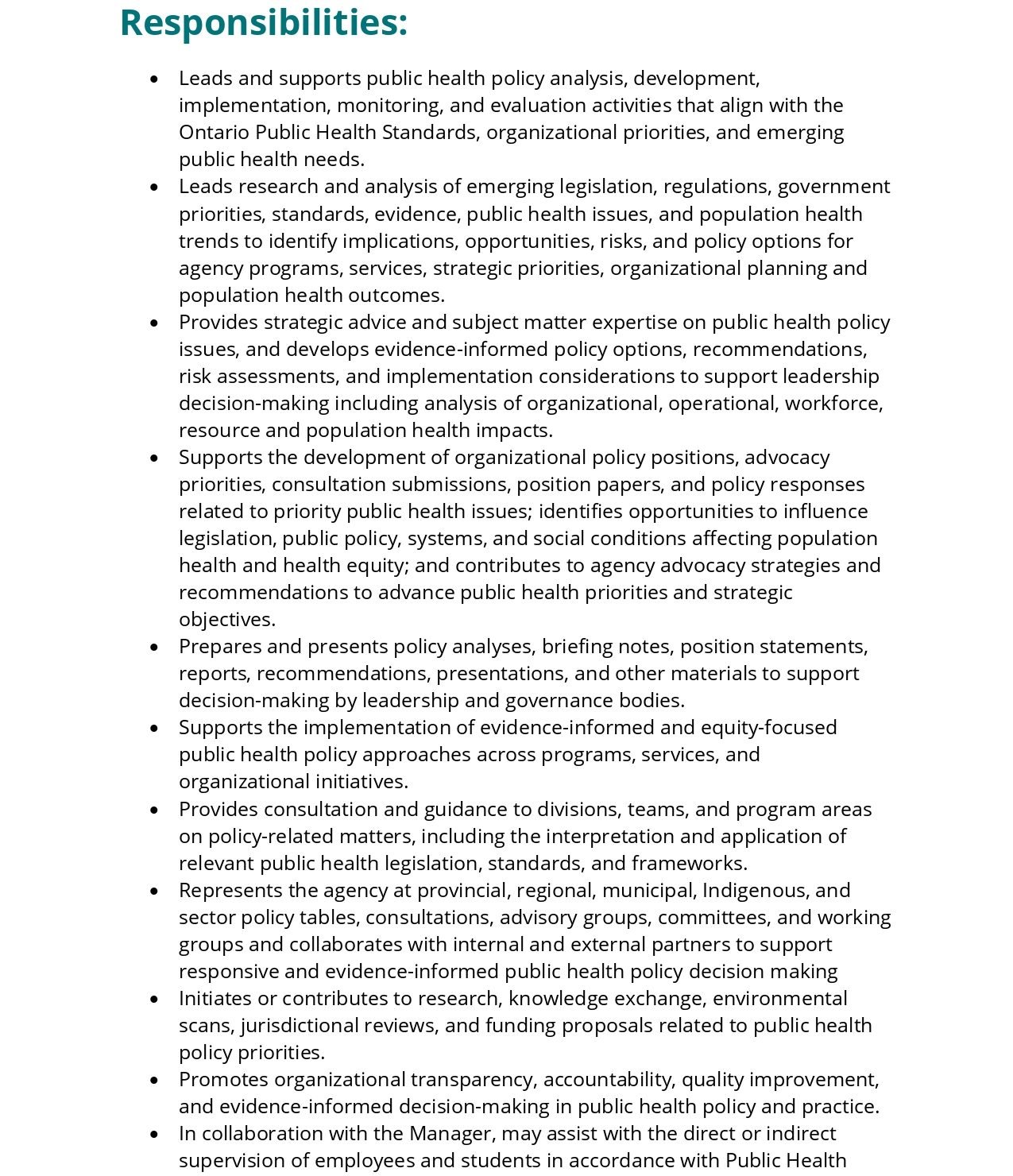 Public Health Policy Advisor 2
