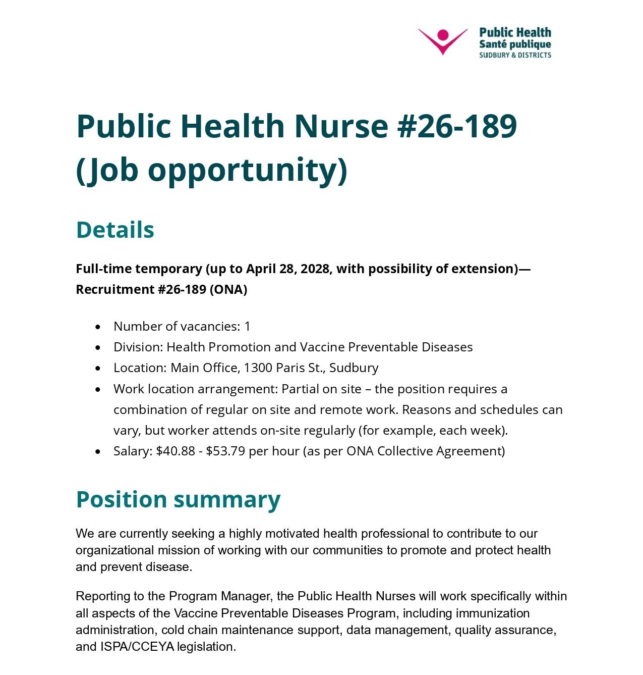 Public Health Nurse 1